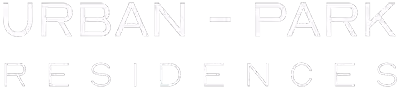 Urban Park Residences logo with bold text and modern cityscape background
